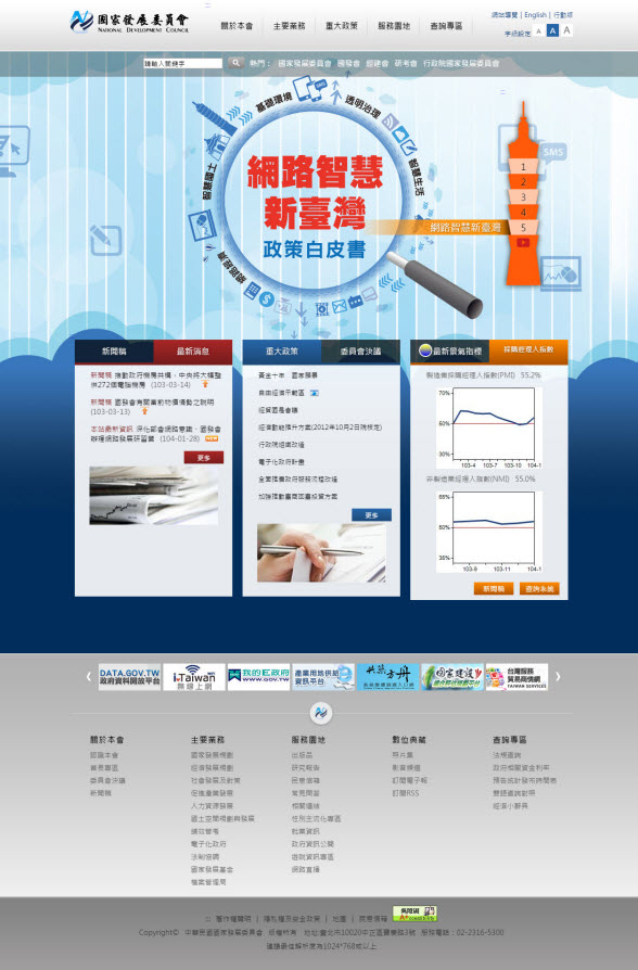 網路智慧新臺灣政策白皮書首頁